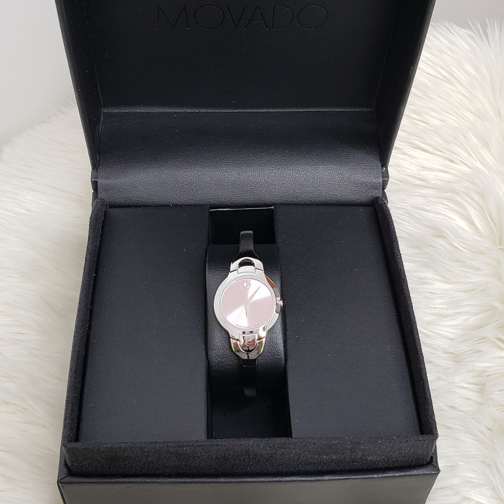 Movado Rondiro Pink Dial Stainless Steel Watch